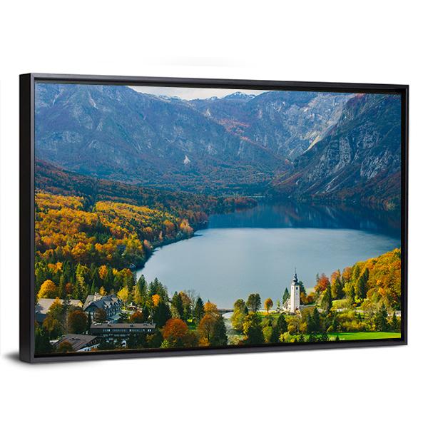 Famous Bohinj Lake Canvas Wall Art-5 Horizontal-Gallery Wrap-22" x 12"-Tiaracle