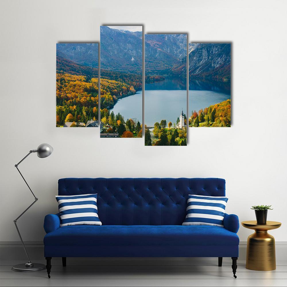 Famous Bohinj Lake Canvas Wall Art-4 Pop-Gallery Wrap-50" x 32"-Tiaracle