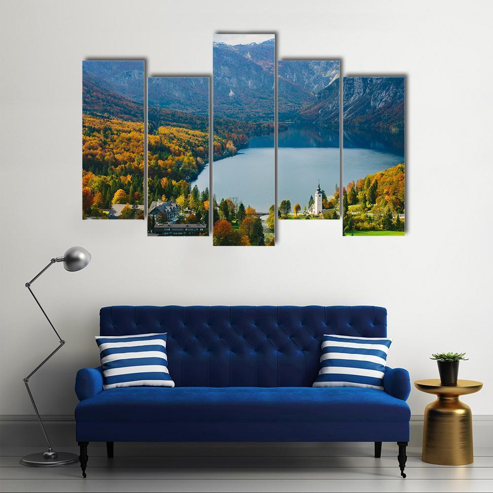 Famous Bohinj Lake Canvas Wall Art-5 Pop-Gallery Wrap-47" x 32"-Tiaracle