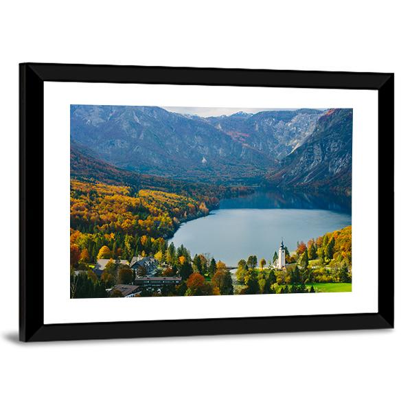 Famous Bohinj Lake Panoramic Canvas Wall Art-1 Piece-36" x 12"-Tiaracle