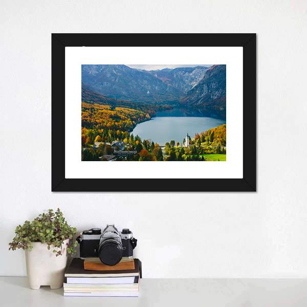 Famous Bohinj Lake Panoramic Canvas Wall Art-1 Piece-36" x 12"-Tiaracle