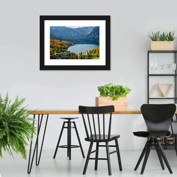 Famous Bohinj Lake Panoramic Canvas Wall Art-1 Piece-36" x 12"-Tiaracle