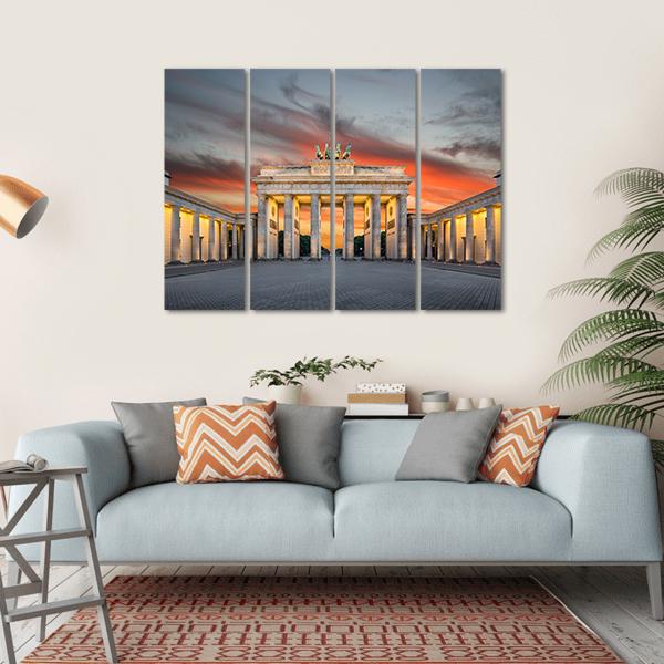 Famous Brandenburg Gate Canvas Wall Art-4 Horizontal-Gallery Wrap-34" x 24"-Tiaracle