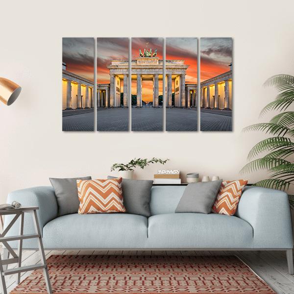 Famous Brandenburg Gate Canvas Wall Art-5 Horizontal-Gallery Wrap-22" x 12"-Tiaracle