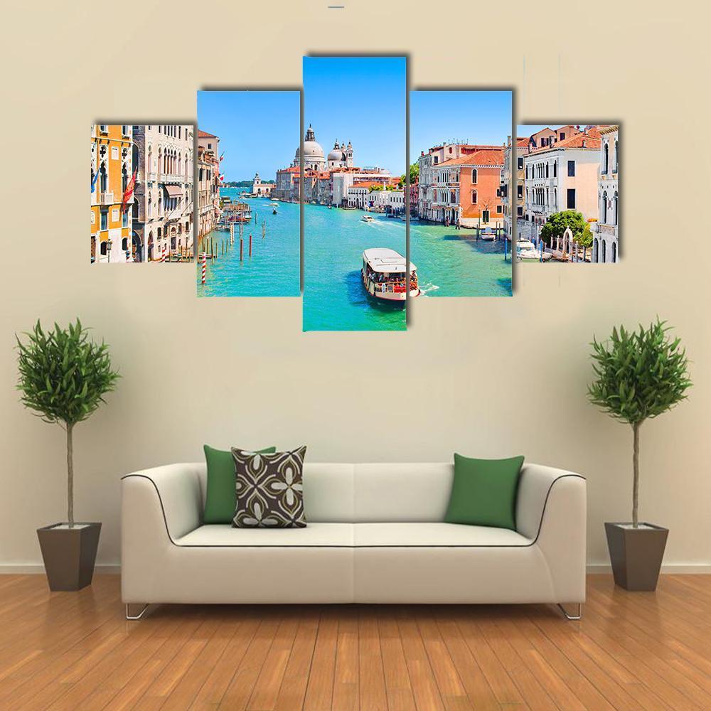 Famous Canal Grande Canvas Wall Art-5 Pop-Gallery Wrap-47" x 32"-Tiaracle