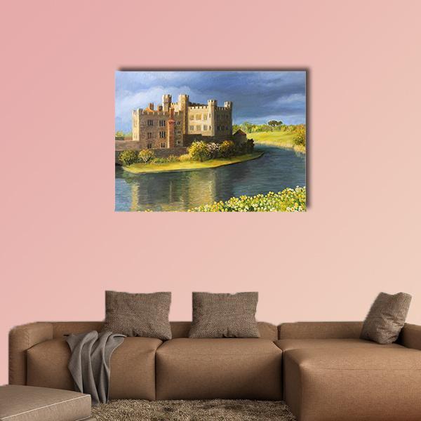 Castle Near Leeds UK Canvas Wall Art-1 Piece-Gallery Wrap-48" x 32"-Tiaracle