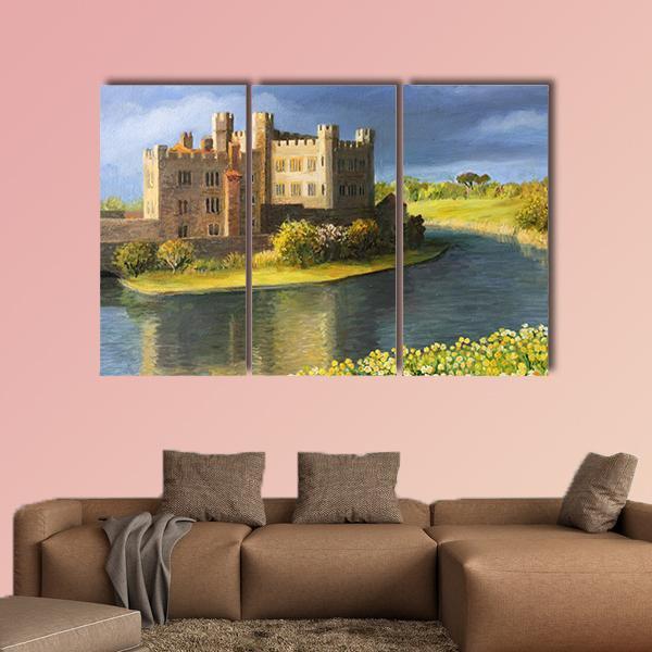 Castle Near Leeds UK Canvas Wall Art-3 Horizontal-Gallery Wrap-25" x 16"-Tiaracle