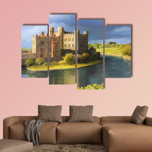 Castle Near Leeds UK Canvas Wall Art-4 Pop-Gallery Wrap-50" x 32"-Tiaracle