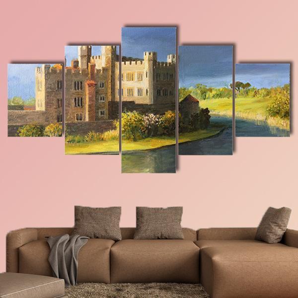 Castle Near Leeds UK Canvas Wall Art-5 Star-Gallery Wrap-62" x 32"-Tiaracle