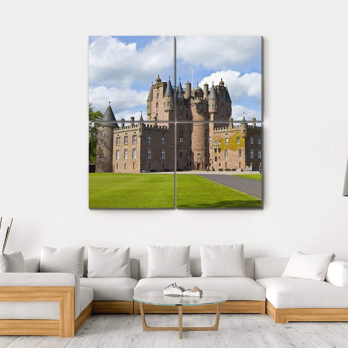 Glamis Castle Scotland Canvas Wall Art-4 Square-Gallery Wrap-17" x 17"-Tiaracle