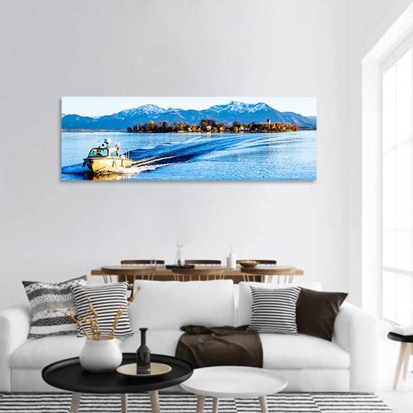 Chiemsee Lake Panoramic Canvas Wall Art-3 Piece-25" x 08"-Tiaracle