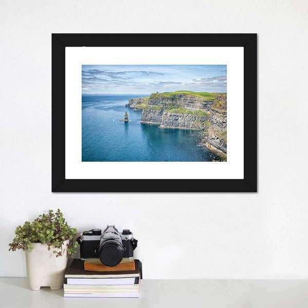 Famous Cliffs Of Moher Canvas Wall Art-1 Piece-Framed Print-20" x 16"-Tiaracle