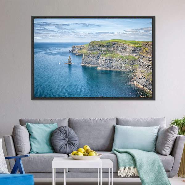 Famous Cliffs Of Moher Canvas Wall Art-5 Horizontal-Gallery Wrap-22" x 12"-Tiaracle