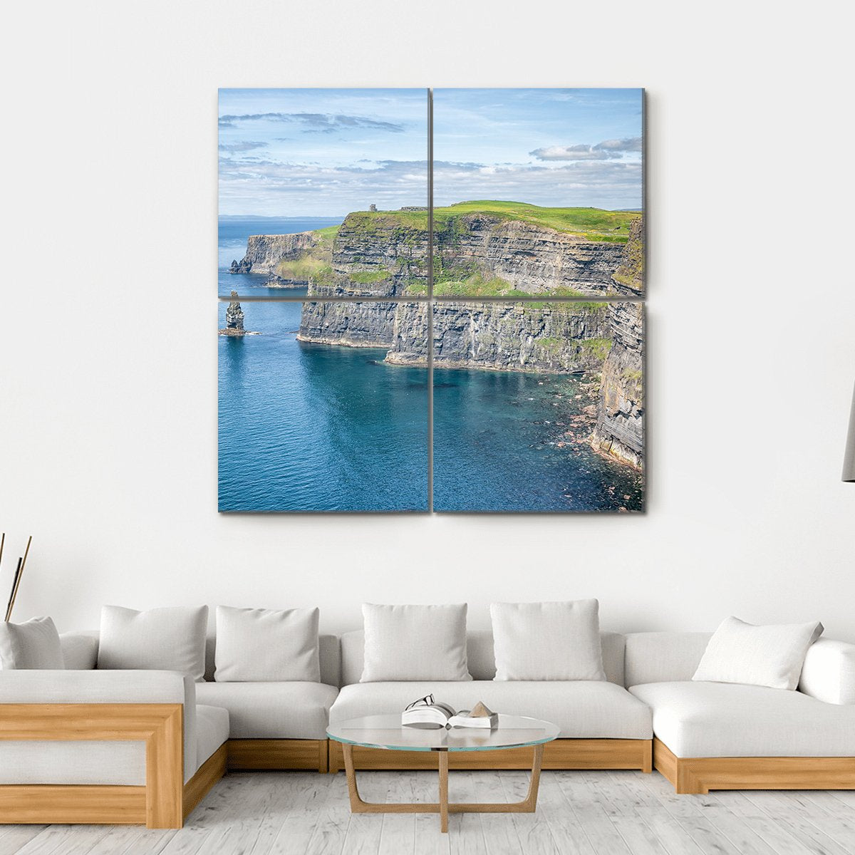 Famous Cliffs Of Moher Canvas Wall Art-4 Square-Gallery Wrap-17" x 17"-Tiaracle
