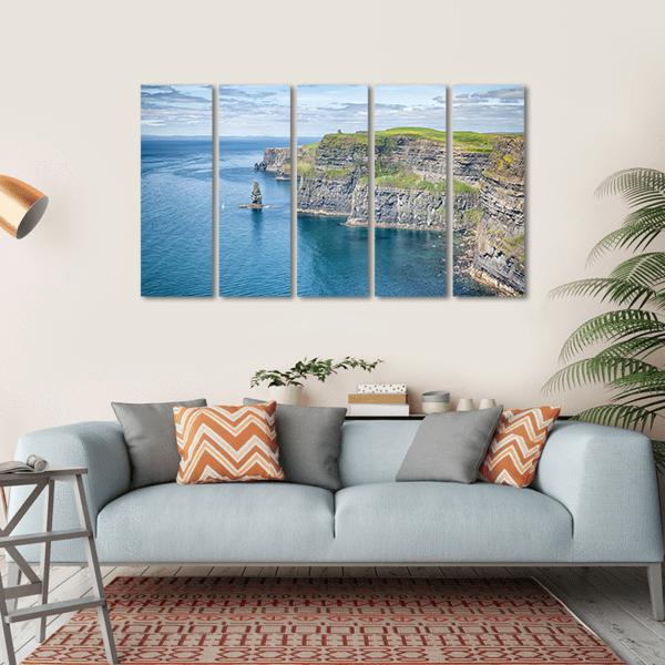 Famous Cliffs Of Moher Canvas Wall Art-5 Horizontal-Gallery Wrap-22" x 12"-Tiaracle