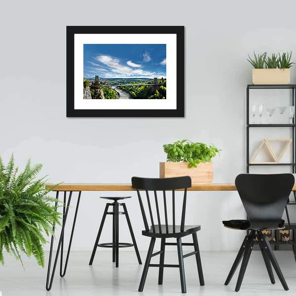 Famous Clifton Suspension Bridge Canvas Wall Art-5 Horizontal-Gallery Wrap-22" x 12"-Tiaracle