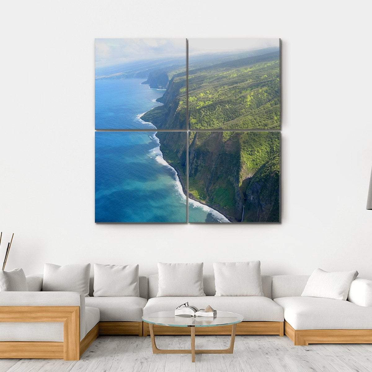 Coastline Of Big Island Canvas Wall Art-4 Square-Gallery Wrap-17" x 17"-Tiaracle