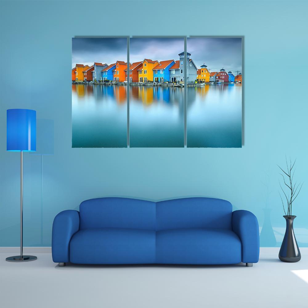 Famous Dutch Cityscape Canvas Wall Art-3 Horizontal-Gallery Wrap-37" x 24"-Tiaracle