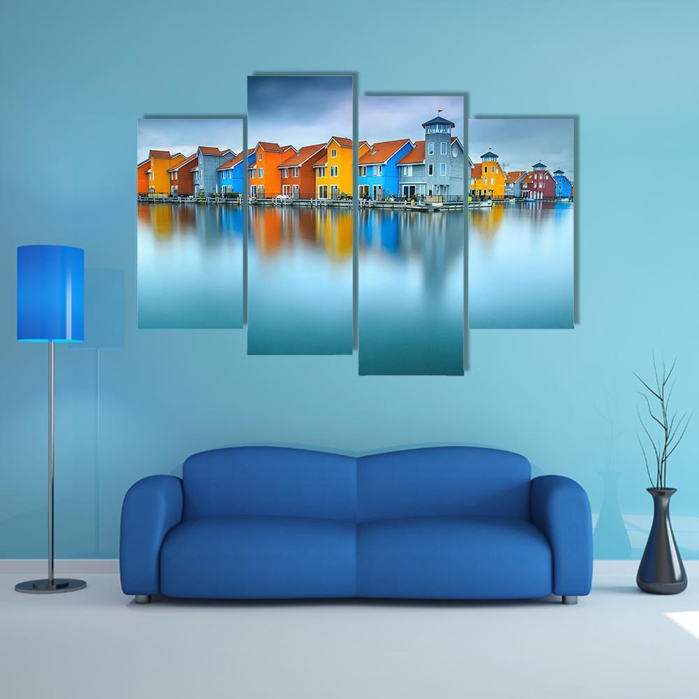 Famous Dutch Cityscape Canvas Wall Art-4 Pop-Gallery Wrap-50" x 32"-Tiaracle