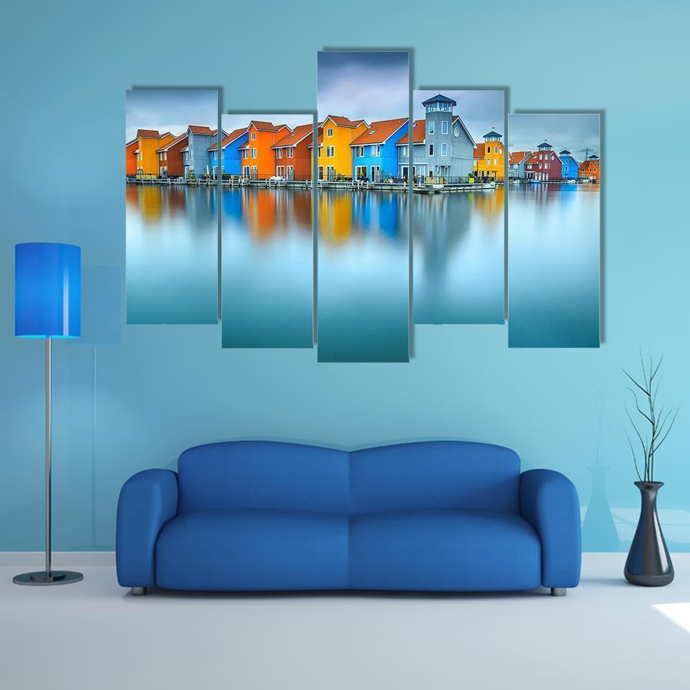 Famous Dutch Cityscape Canvas Wall Art-5 Pop-Gallery Wrap-47" x 32"-Tiaracle