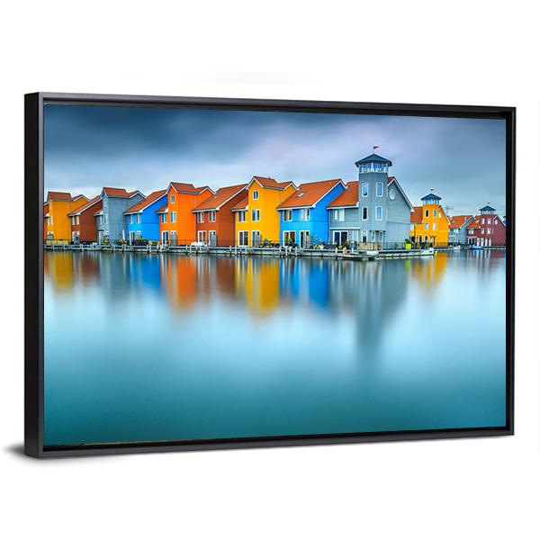 Famous Dutch Cityscape Canvas Wall Art-3 Horizontal-Gallery Wrap-25" x 16"-Tiaracle