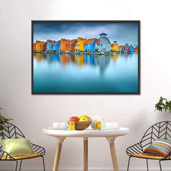 Famous Dutch Cityscape Canvas Wall Art-3 Horizontal-Gallery Wrap-25" x 16"-Tiaracle