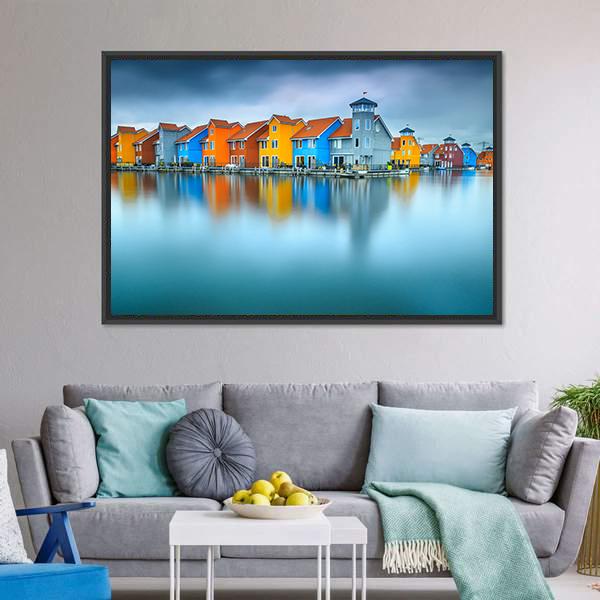 Famous Dutch Cityscape Canvas Wall Art-3 Horizontal-Gallery Wrap-25" x 16"-Tiaracle
