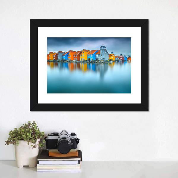 Famous Dutch Cityscape Canvas Wall Art-1 Piece-Framed Print-20" x 16"-Tiaracle
