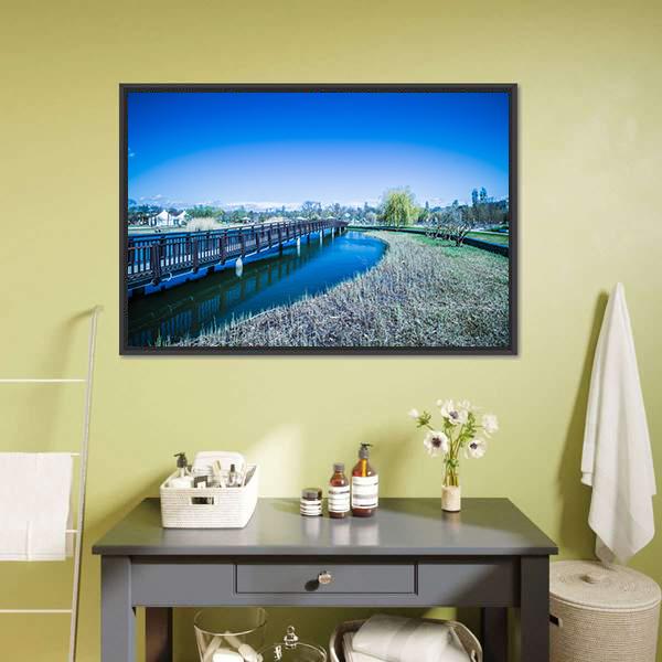 Famous Garden In Vienna Canvas Wall Art-1 Piece-Floating Frame-24" x 16"-Tiaracle