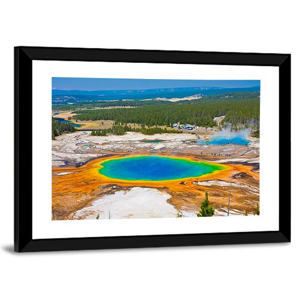 Famous Grand Prismatic Spring Canvas Wall Art-5 Horizontal-Gallery Wrap-22" x 12"-Tiaracle