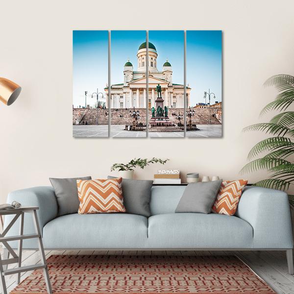 Famous Helsinki Cathedral Canvas Wall Art-4 Horizontal-Gallery Wrap-34" x 24"-Tiaracle