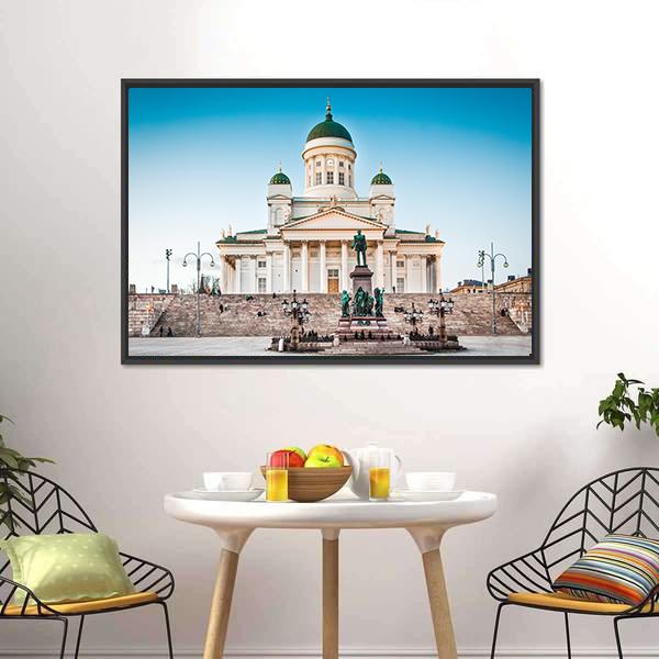 Famous Helsinki Cathedral Canvas Wall Art-5 Horizontal-Gallery Wrap-22" x 12"-Tiaracle