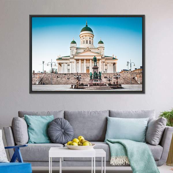 Famous Helsinki Cathedral Canvas Wall Art-5 Horizontal-Gallery Wrap-22" x 12"-Tiaracle