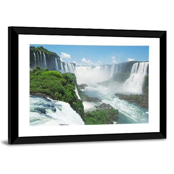 Famous Iguazu Waterfall Canvas Wall Art-5 Horizontal-Gallery Wrap-22" x 12"-Tiaracle