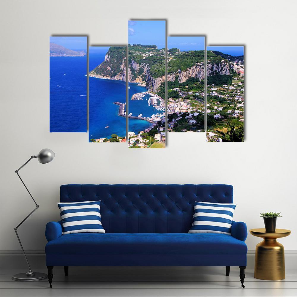 Famous Island Of Capri Canvas Wall Art-5 Pop-Gallery Wrap-47" x 32"-Tiaracle