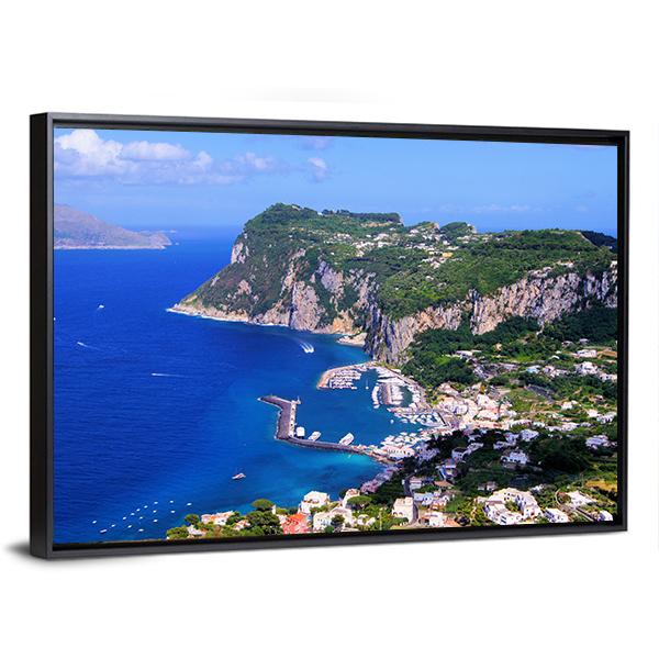 Famous Island Of Capri Canvas Wall Art-3 Horizontal-Gallery Wrap-25" x 16"-Tiaracle