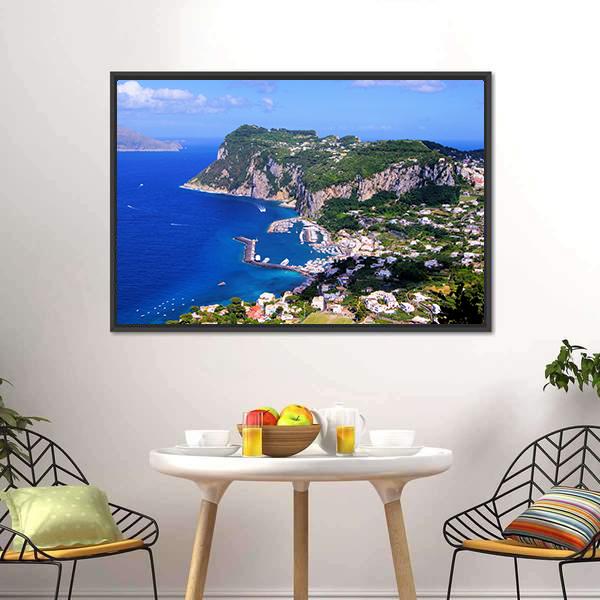 Famous Island Of Capri Canvas Wall Art-3 Horizontal-Gallery Wrap-25" x 16"-Tiaracle