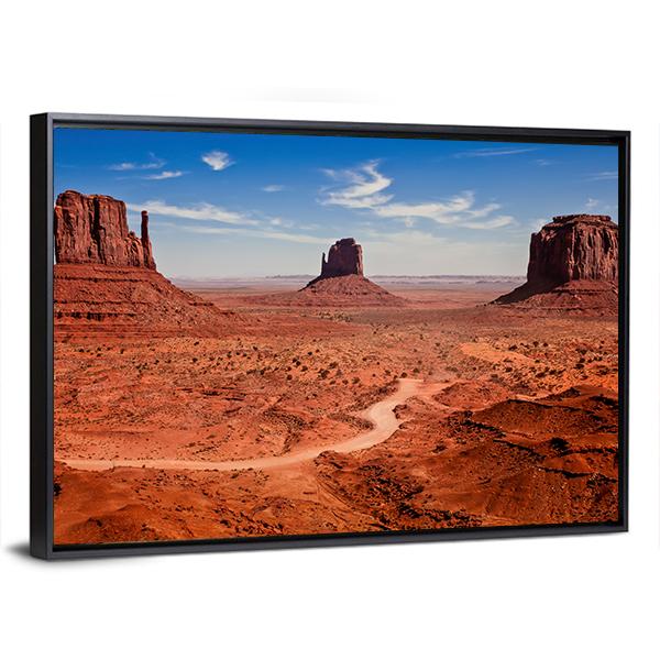 Famous Monuments Valley Canvas Wall Art-3 Horizontal-Gallery Wrap-25" x 16"-Tiaracle