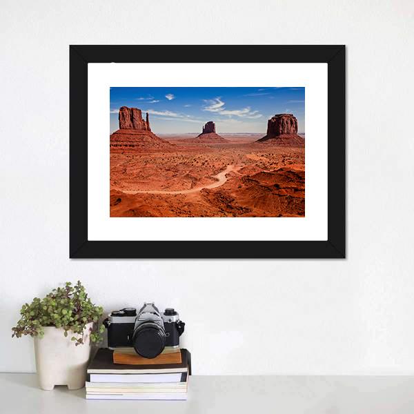 Famous Monuments Valley Canvas Wall Art-1 Piece-Framed Print-20" x 16"-Tiaracle