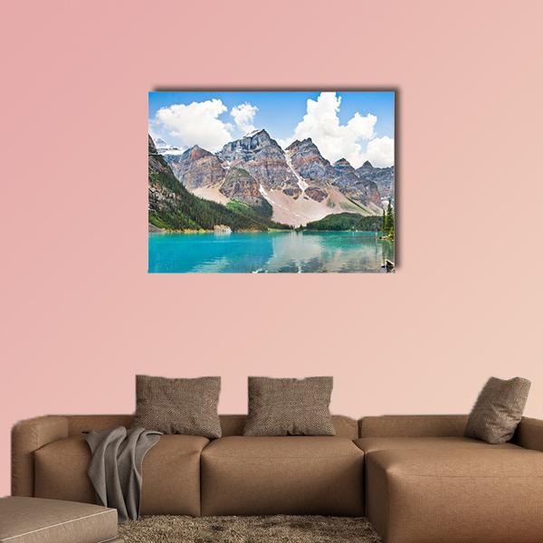 Famous Moraine Lake Canvas Wall Art-1 Piece-Gallery Wrap-36" x 24"-Tiaracle