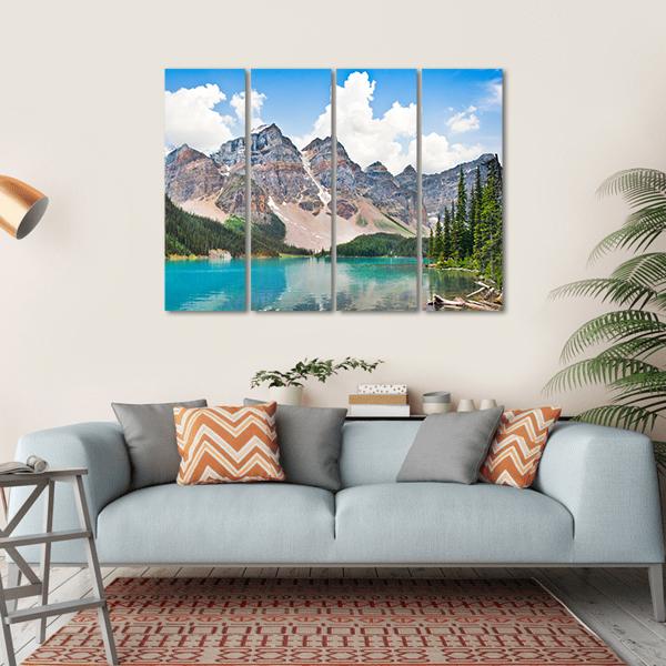 Famous Moraine Lake Canvas Wall Art-1 Piece-Gallery Wrap-36" x 24"-Tiaracle