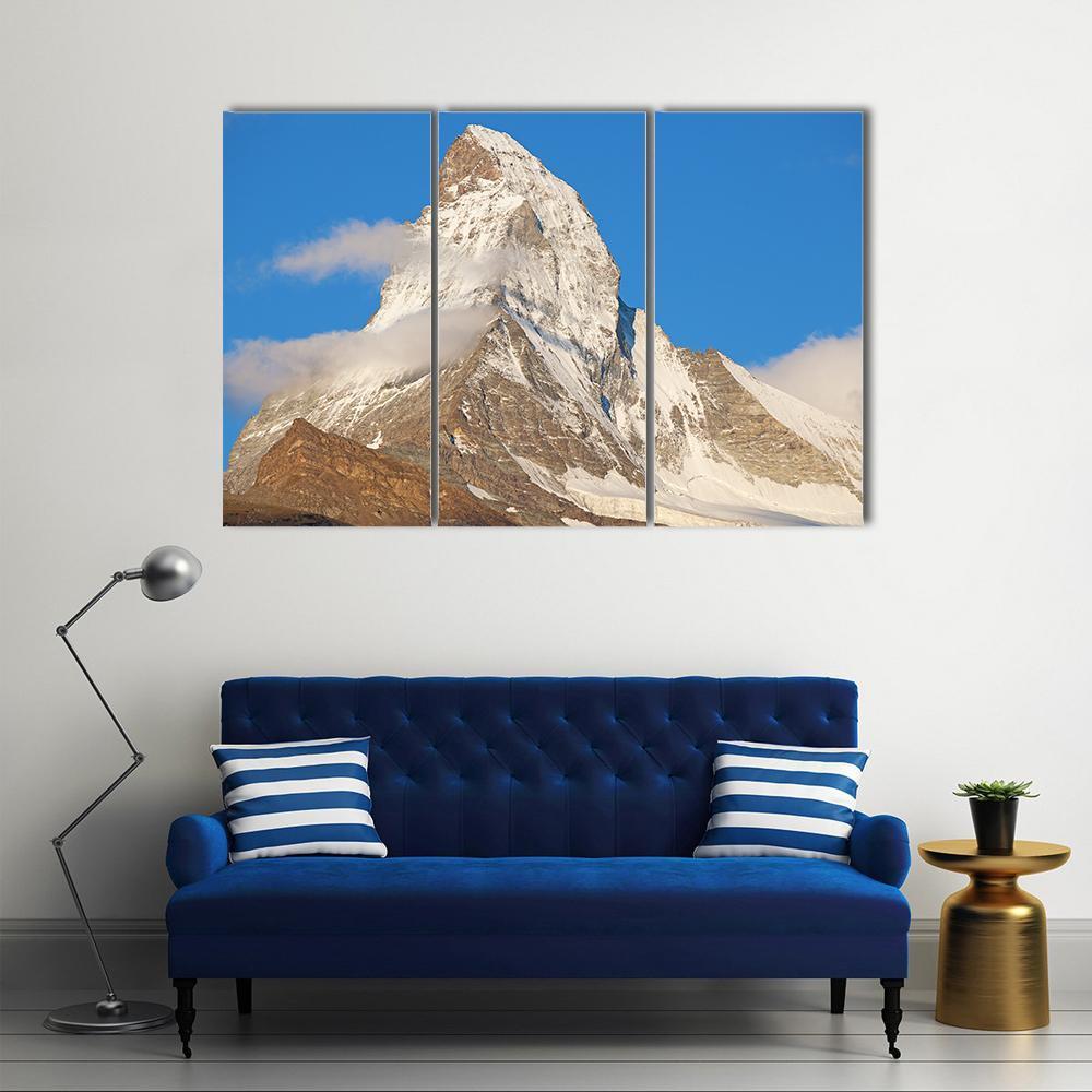 Famous Mountain Matterhorn Canvas Wall Art-3 Horizontal-Gallery Wrap-37" x 24"-Tiaracle