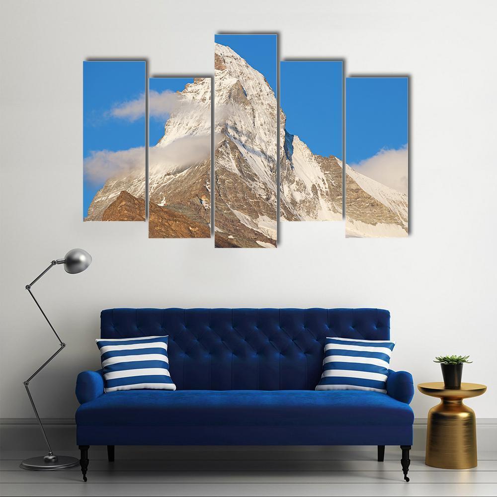 Famous Mountain Matterhorn Canvas Wall Art-5 Pop-Gallery Wrap-47" x 32"-Tiaracle