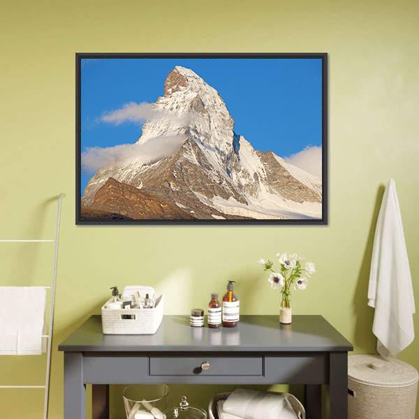 Famous Mountain Matterhorn Canvas Wall Art-1 Piece-Floating Frame-24" x 16"-Tiaracle