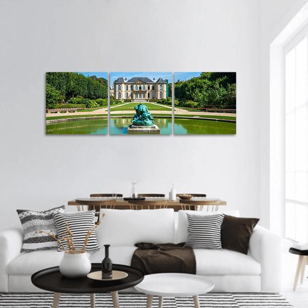 Famous Rodin Museum Panoramic Canvas Wall Art-3 Piece-25" x 08"-Tiaracle