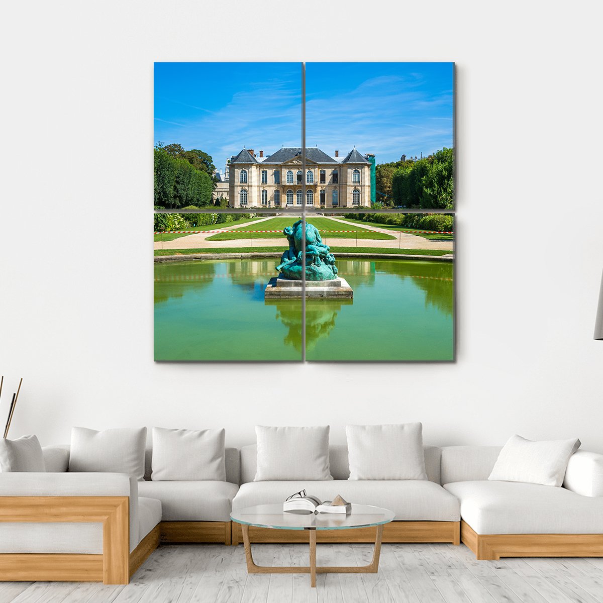 Famous Rodin Museum Canvas Wall Art-4 Square-Gallery Wrap-17" x 17"-Tiaracle