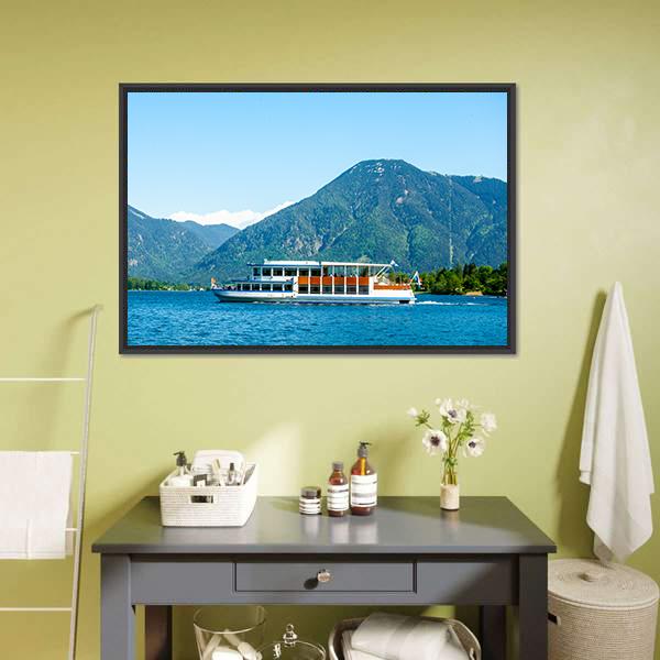 Famous Tegernsee Lake Canvas Wall Art-1 Piece-Floating Frame-24" x 16"-Tiaracle