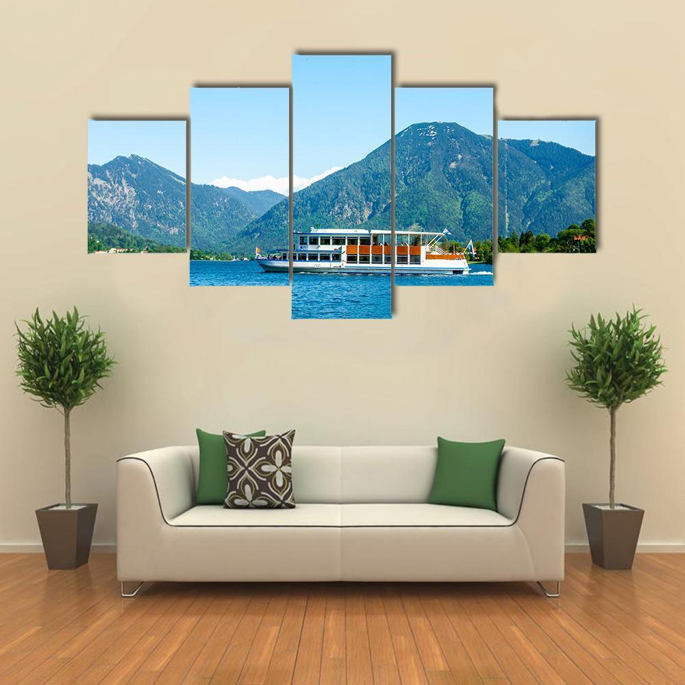 Famous Tegernsee Lake Canvas Wall Art-5 Star-Gallery Wrap-62" x 32"-Tiaracle
