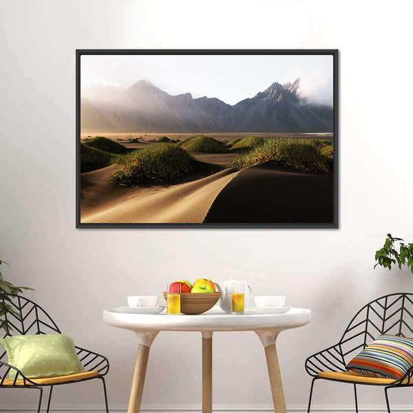 Famous Vestrahorn Mountain Canvas Wall Art-3 Horizontal-Gallery Wrap-25" x 16"-Tiaracle