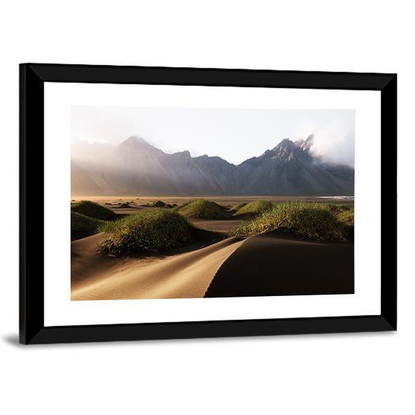 Famous Vestrahorn Mountain Canvas Wall Art-3 Horizontal-Gallery Wrap-25" x 16"-Tiaracle